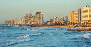 Tel Aviv şehir deniz arka plan.