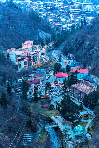 Borjomi Vista Noturna Cidade — Fotografia de Stock