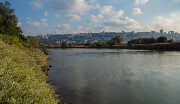 Vista Haifa Desde Río Kishon — Foto de Stock