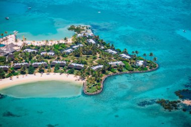 Mauritius lüks tatil, tropikal cennet, havadan görünümü