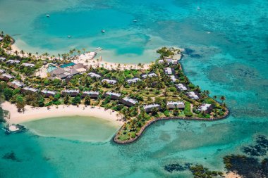 Mauritius lüks tatil, tropikal cennet, havadan görünümü