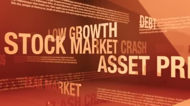 Stock Market Crash Bear Market Related Terms Seamless Background Looping — Stock Video