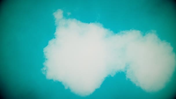 Vintage White Clouds Blue Sky Grainy Film Overlay Met Vignette — Stockvideo