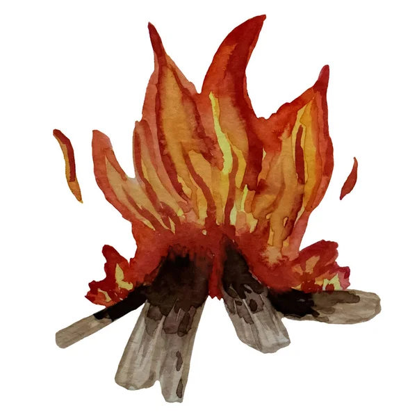 Φωτιά και φωτιά σε στυλ κινουμένων σχεδίων. — Φωτογραφία Αρχείου