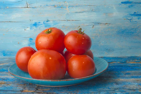 Hele Rode Natuurlijke Tomaten Uit Biologische Landbouw Extra Kwaliteit Blauwe — Stockfoto