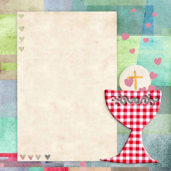 First holy communion invitation card.