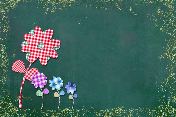Дизайн квітів з тканини. Концепція матері та дитини . — стокове фото