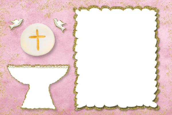 First holy communion invitation card. — Stock Photo, Image