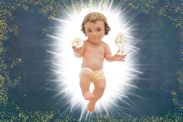Младенец Иисус, история Первого Святого Причастия . — стоковое фото