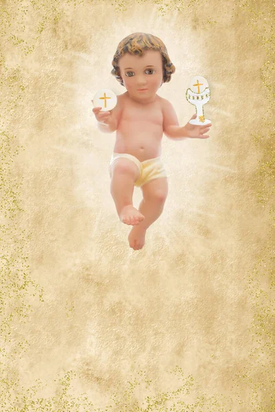 Enfant Jésus, Première Communion, fond vertical . — Photo