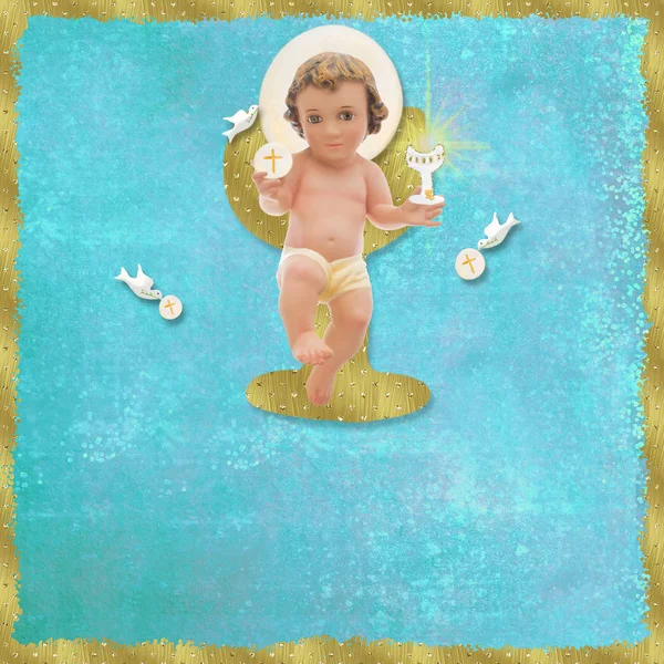 첫 번째 거룩한 친교, 아기 예수. — 스톡 사진