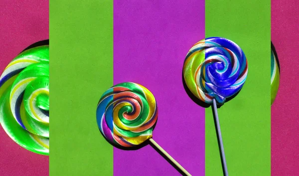 Colorful Lollipop Colorful Background — Stock Photo, Image