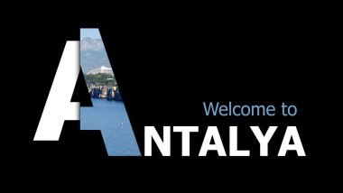 Turizm temalı pankart. Başlık 