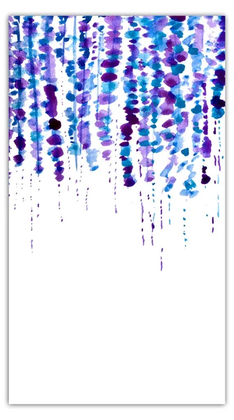 Ручной Рисунок Шаблона Карты Висят Цветочные Гирлянды Изолированные Белом — стоковое фото