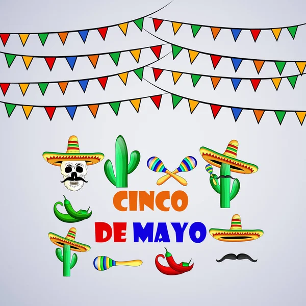 Illustration Des Hintergrunds Für Cinco Mayo — Stockvektor