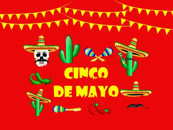 Ilustração Fundo Para Cinco Mayo —  Vetores de Stock