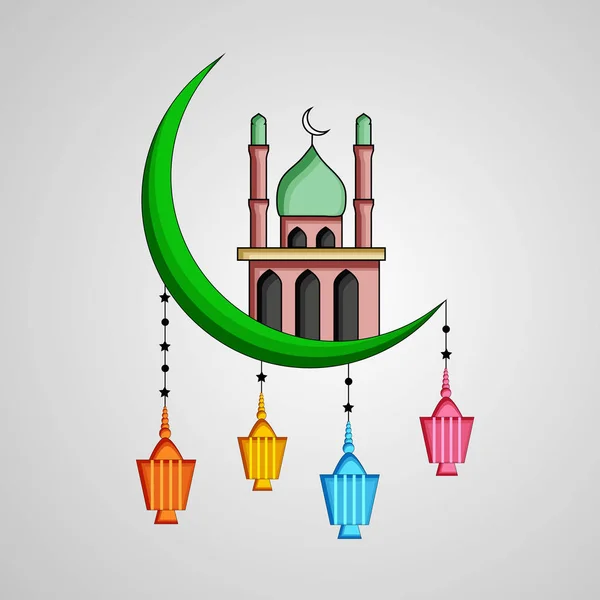 Illustratie Van Islamitische Festival Eid Achtergrond — Stockvector