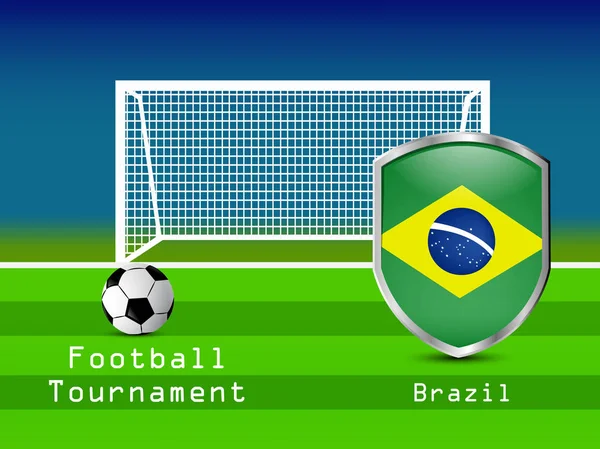 Ilustração Escudo Com Diferentes Bandeiras País Que Participam Torneio Futebol —  Vetores de Stock