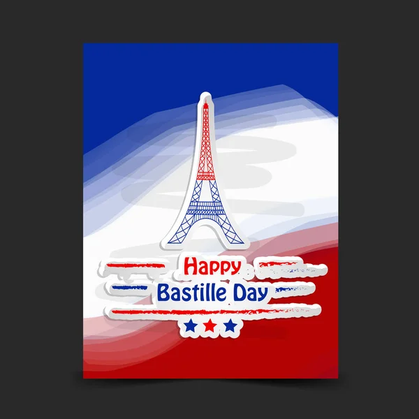 Illustration Background France Bastille Day — Stock Vector