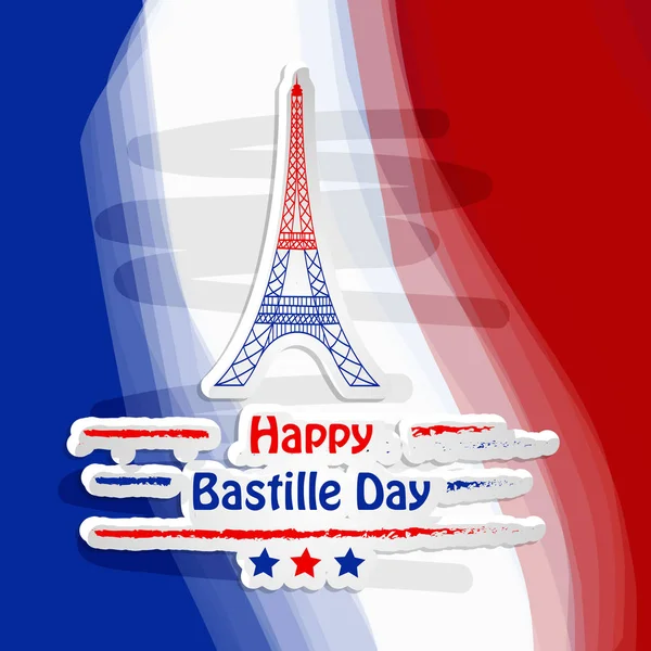 Illustration Background France Bastille Day — Stock Vector