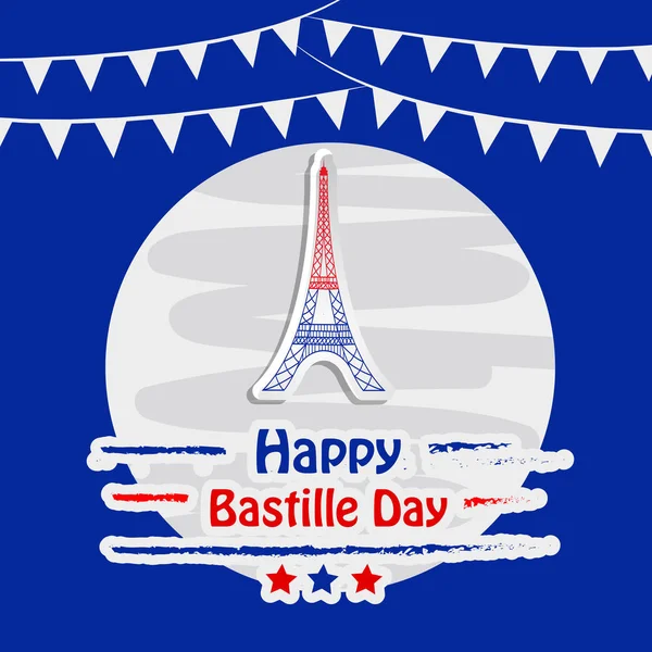 Ilustración Los Antecedentes Del Día Bastilla Francia — Vector de stock