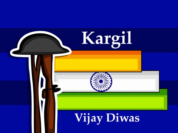 Ilustración Elementos Kargil Vijay Diwas India Celebrada Julio — Vector de stock