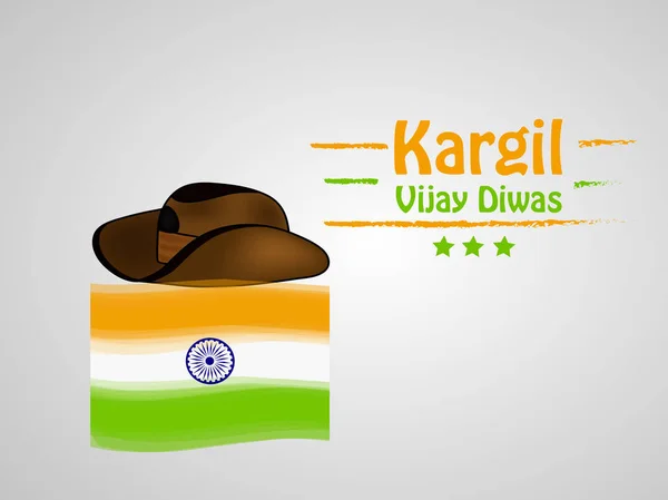 Illustration Elements Kargil Vijay Diwas India Celebrated 26Th July — Stock Vector