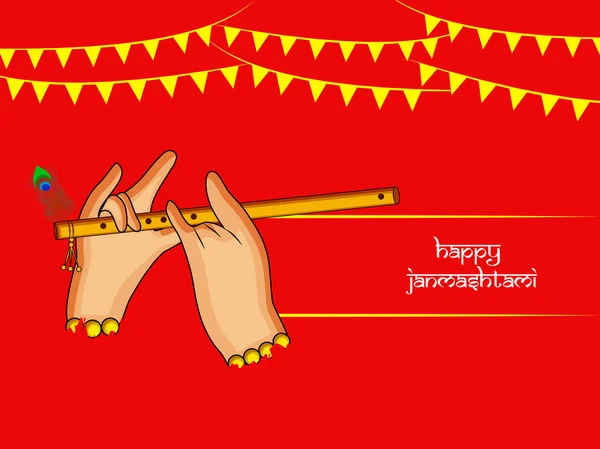 Afbeelding Van Achtergrond Voor Gelegenheid Van Hindoe Festival Janmashtami Gevierd — Stockvector