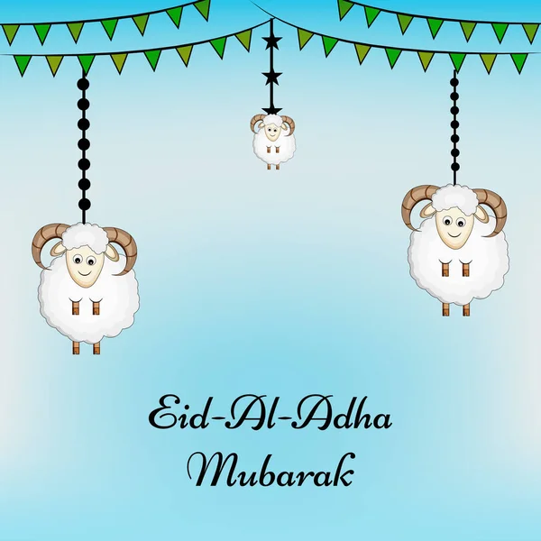 Illustration Bakgrunden För Tillfället Muslimska Festivalen Eid Adha — Stock vektor