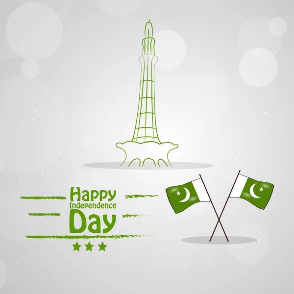 Иллюстрация Фона Дню Независимости Пакистана — стоковый вектор