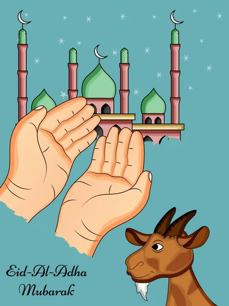 Illustration Bakgrunden För Tillfället Muslimska Festivalen Eid Adha — Stock vektor