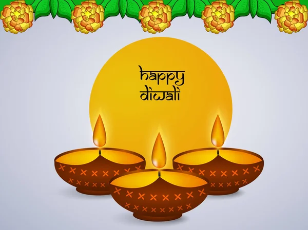 Illustration Inslag Hindu Festival Diwali Bakgrund — Stock vektor