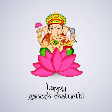 Hindu Tanrı Ganesh illüstrasyon Hindu festivali Ganesh Chaturthi vesilesiyle mutlu Ganesh Chaturthi metinle 