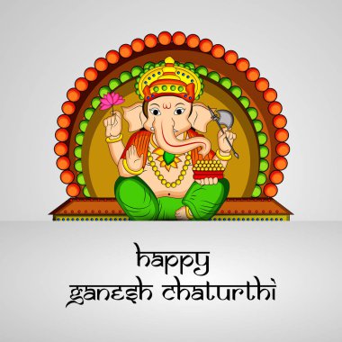 Hindu Tanrı Ganesh illüstrasyon Hindu festivali Ganesh Chaturthi vesilesiyle mutlu Ganesh Chaturthi metinle 