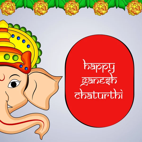 Illusztráció Hindu Isten Békés Boldog Ganesh Chaturthi Szöveg Abból Alkalomból — Stock Vector