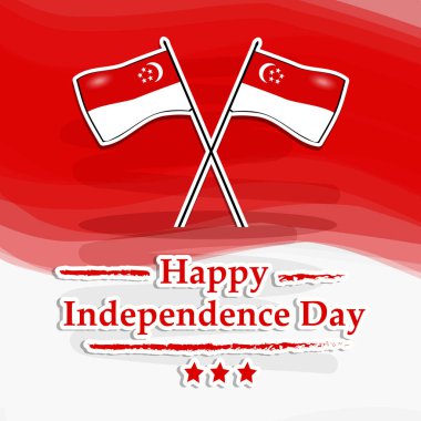 Arka plan illüstrasyon için Singapur bağımsızlık günü