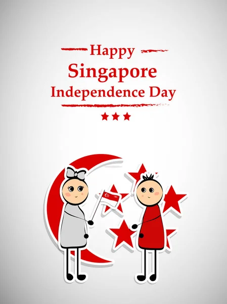 Illustration Contexte Fête Indépendance Singapour — Image vectorielle