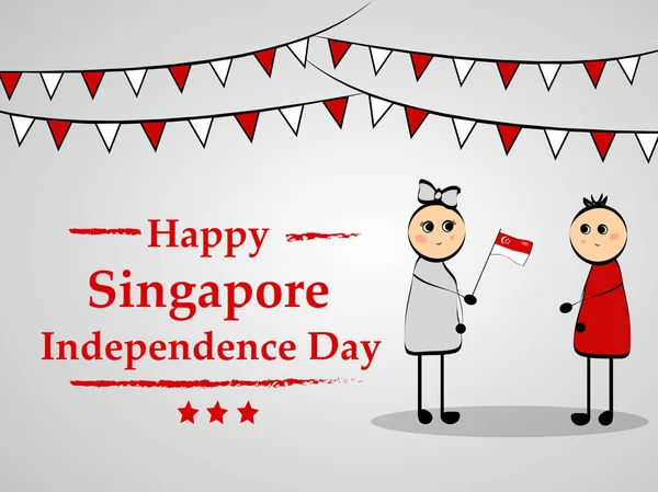 Illustration Contexte Fête Indépendance Singapour — Image vectorielle