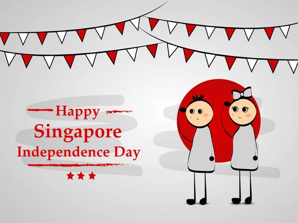 Illustration Contexte Fête Indépendance Singapour — Image vectorielle