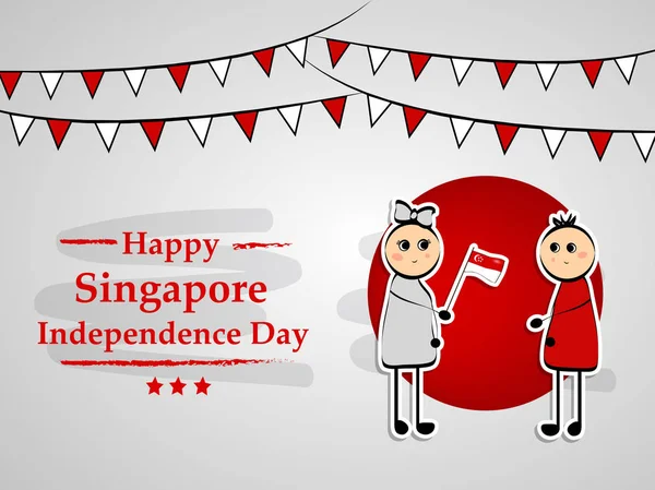 Illustration Contexte Fête Indépendance Singapour — Image vectorielle