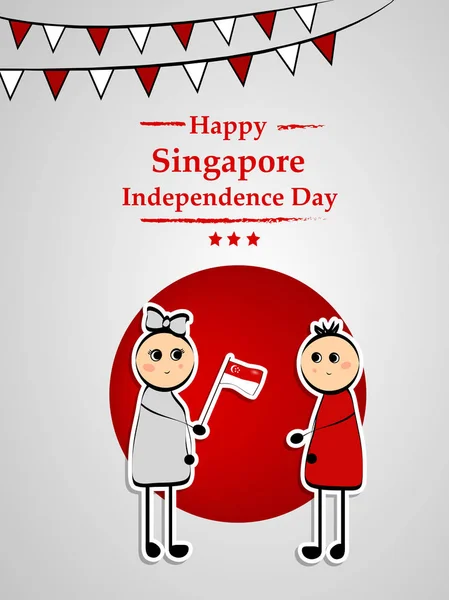 Illustration Contexte Fête Indépendance Singapour — Image vectorielle