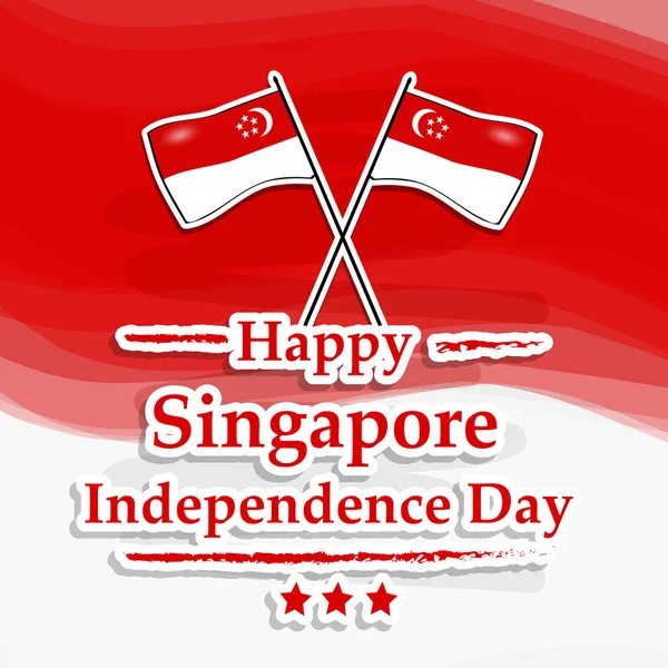 Illustration Background Singapore Independence Day — Stock Vector