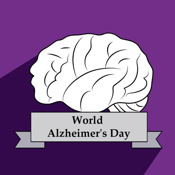 Illustratie Van Elementen Van Wereld Alzheimer Dag Achtergrond — Stockvector