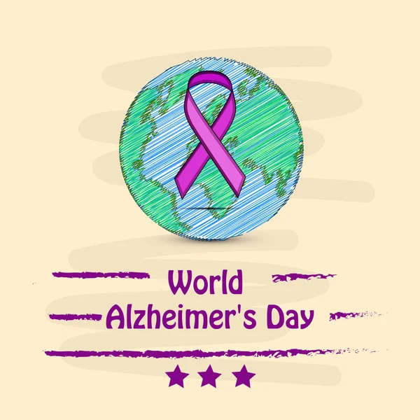 Illustratie Van Elementen Van Wereld Alzheimer Dag Achtergrond — Stockvector