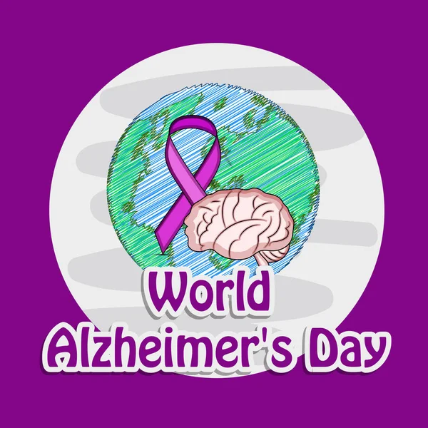 Illustratie Van Elementen Van Wereld Alzheimer Dag Achtergrond — Stockvector