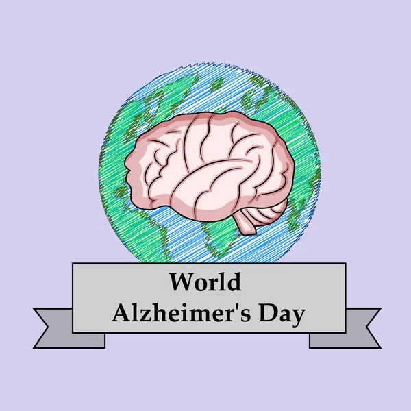 Illustratie Van Elementen Van Wereld Alzheimer Dag Achtergrond — Stockvector