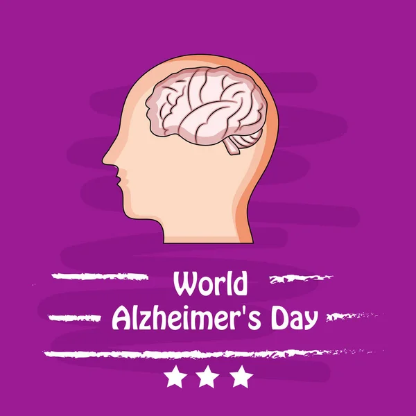 Ilustración Los Elementos Del Día Mundial Alzheimer Antecedentes Vector de stock