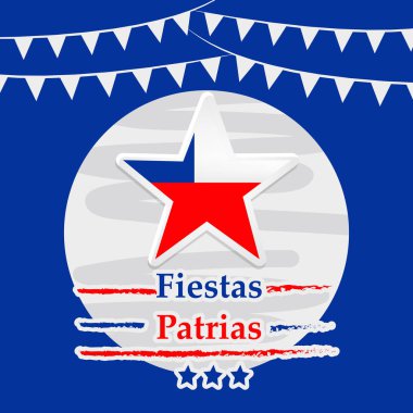 Şili Ulusal bağımsızlık günü Fiestas Patrias arka plan unsurları gösteren resim