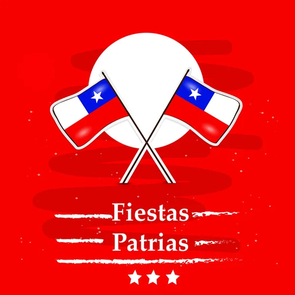 Obrázek Prvků Chilské Národní Den Nezávislosti Fiestas Patrias Pozadí — Stockový vektor