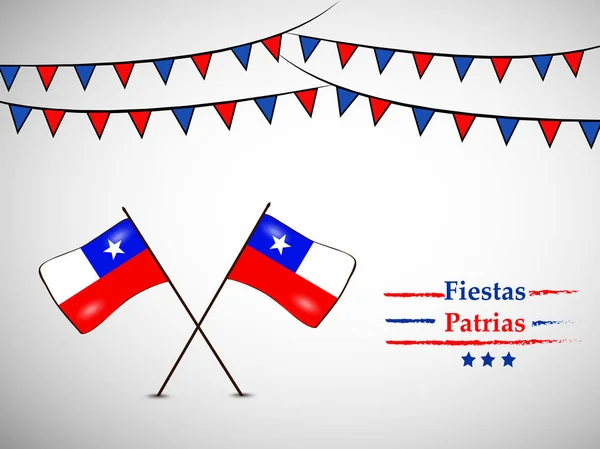 Illustrazione Elementi Della Festa Dell Indipendenza Nazionale Del Cile Fiestas — Vettoriale Stock